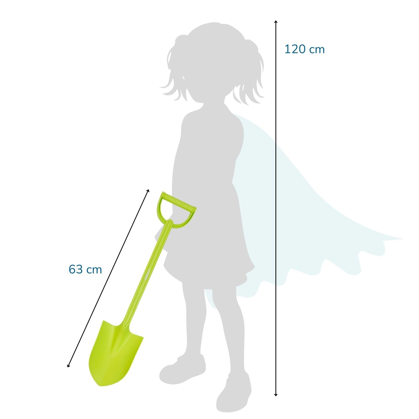 alldoro 60157 XXL Pala appuntita attrezzi da giardino per bambini sabbiera spiaggia in plastica 63 cm di lunghezza
