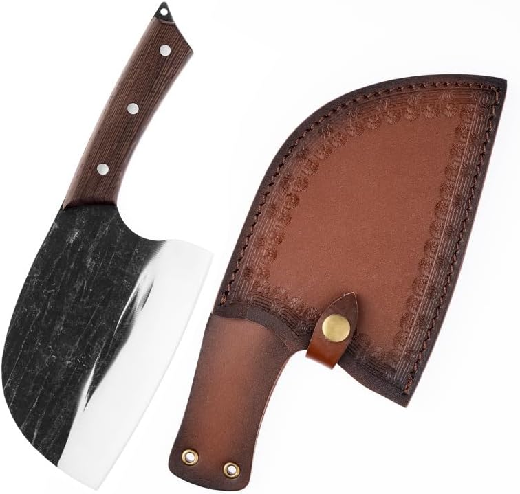 Meat Cleaver,Cleaver Knife Handmade Forged Chinese Cleaver Chef Knife Clad Steel Vegetables Meat Slicing Tools Professional Kitchen Cooking Tools (Color : Only Knife), LAMAJIGA5844