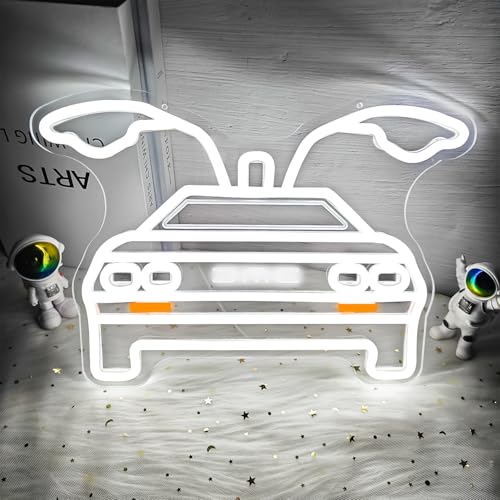 Image of Back To Future Neon Sign Future Car Neon Signs for Wall Decor Dimmable Led Signs for Bedroom Wall Light Up Sign for Bar Office Neon Gifts for Movie Fans