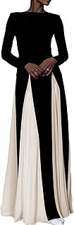 Wedding Guest Dresses for Women Elegant Long Sleeve Patchwork Pleated Sw...