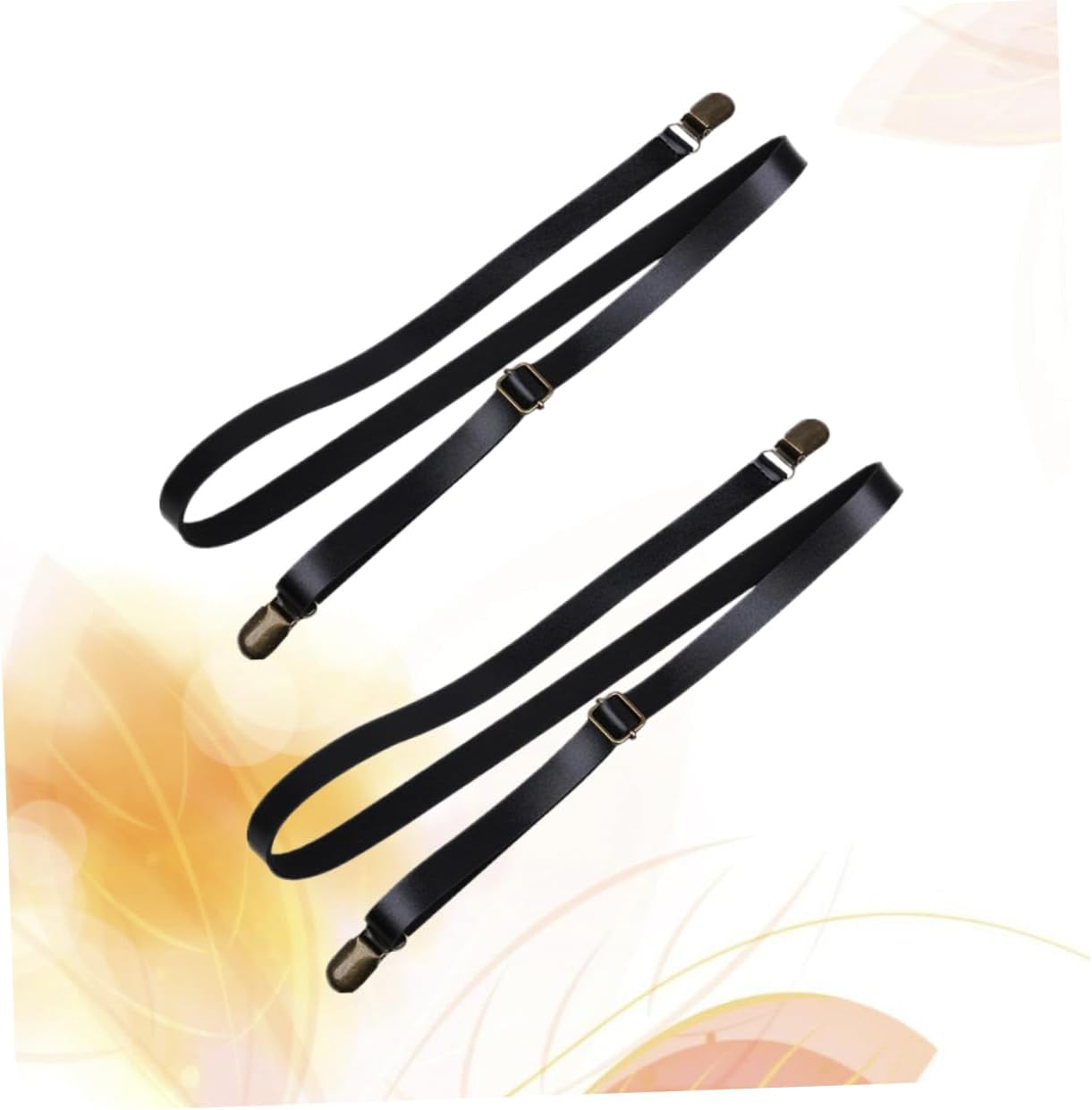 Didiseaon Elastic Straps for Pants 2pcs Suspender Clips Soft Leather for Boys Girls