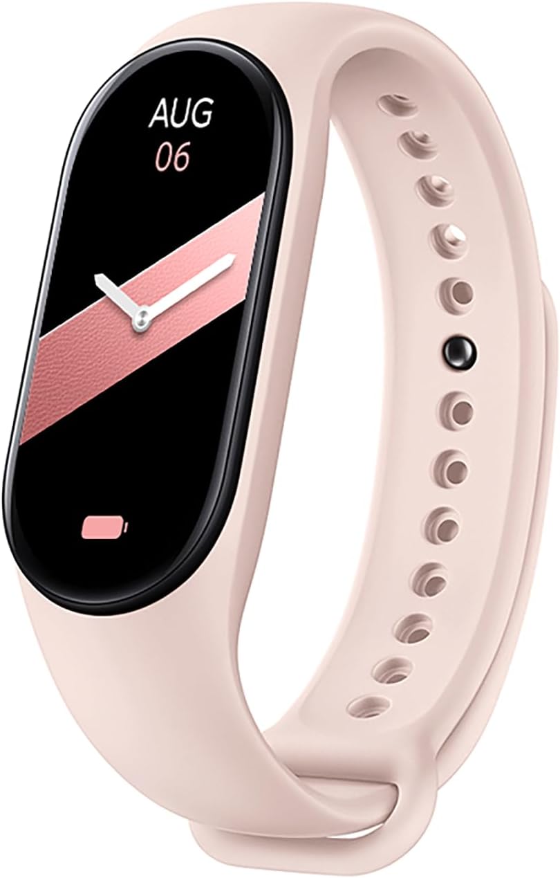 ELLENNE Smart Band M9 – Smart Watch Heart Rate Monitor Oxygen Stress Sleep | IP67 Waterproof Magnetic Charging (Pink)