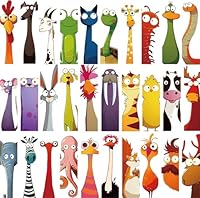 Mayoii 30 Stück Tier-Lesezeichen für Kinder - Lustige Tiermotive zum Lesen - Wiederverwendbar & vielseitig - Ideales Geschenk für Schüler, Jungen & Mädchen (lustige Tiere)