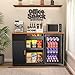 GDLF Snack Bar Cabinet with Fridge Space, Snack Organizer with Storage and Candy Display Shelf, Coffee Station for Home Theater or Game Room, 51.2