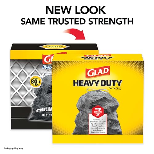 Image of Glad Large 30 Gallon Trash Bags,Unscented Heavy Duty Garbage Bags,Forceflex with Drawstring,(Packaging May Vary), 50 Count (Pack of 150)