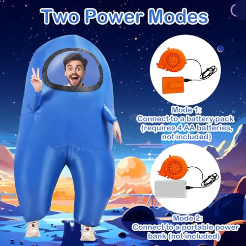 Disfraz inflable de astronauta para adultos y niños miniatura 3