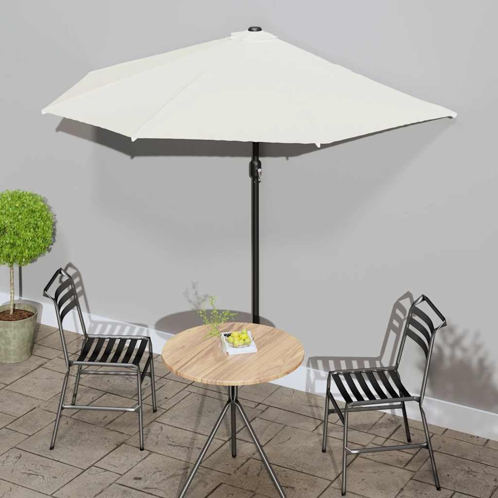 Ombrellone semicircolare da balcone, 3 x 1,5 m, con manovella, in alluminio, colore bordeaux, per balcone, terrazzo, giardino, protezione solare