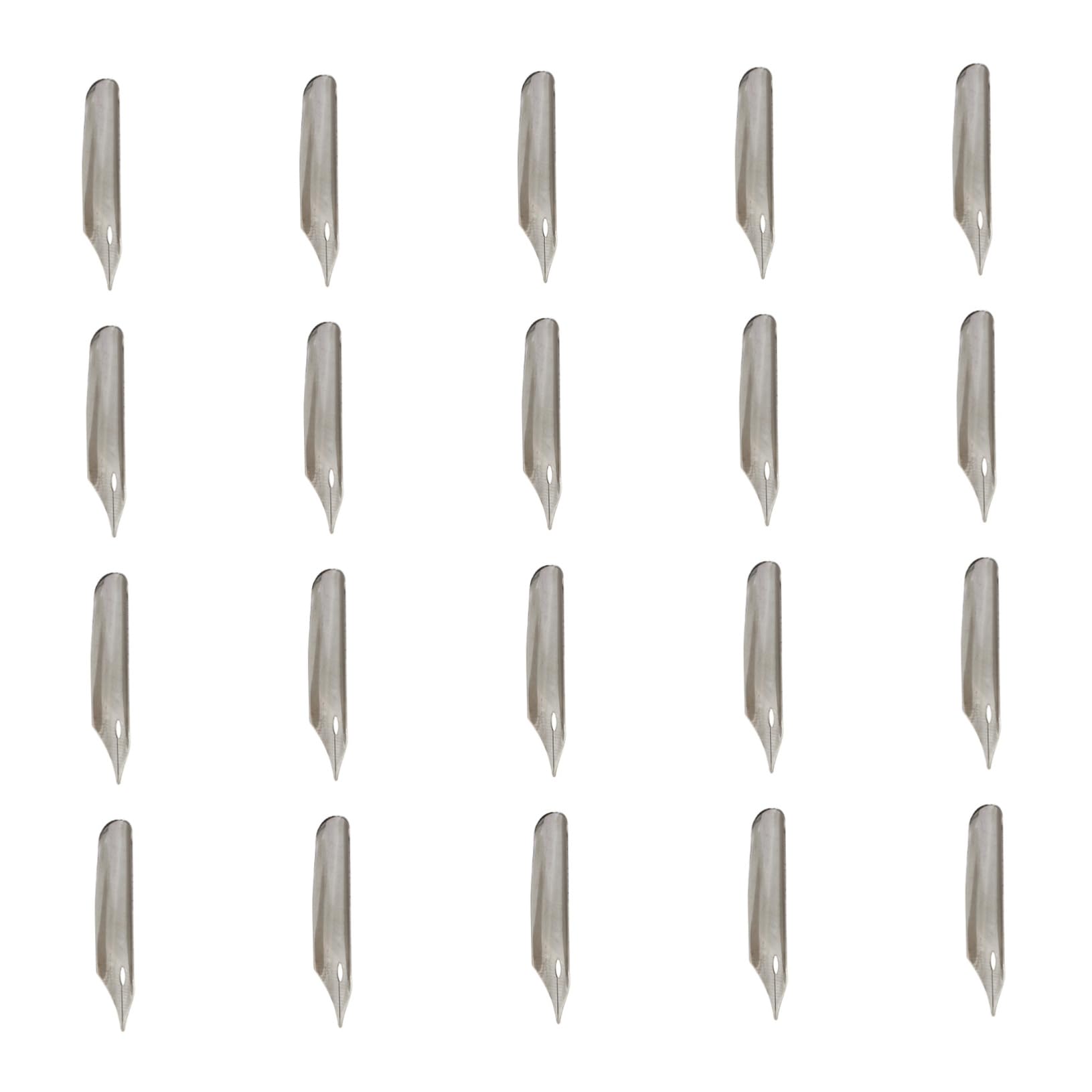 jojofuny 20pcs Stainless Steel Fountain Pen Replacement Nibs for Calligraphy and Art Quill Pen Nibs for Beginners and Artists Smooth Writing Experience