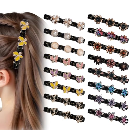 16 piezas pinzas para el cabello con cristales brillantes miniatura 1