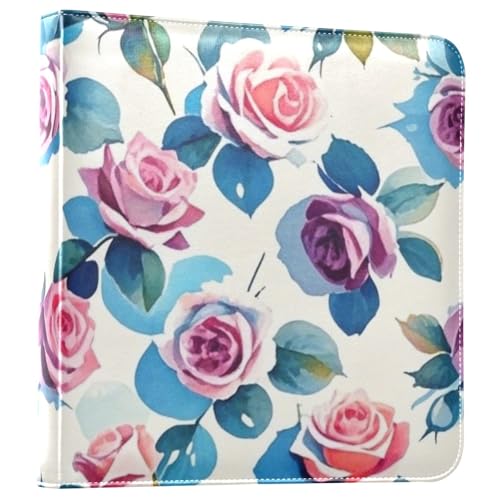 Photo Album 4x6, 5x7,6x8,Artificial Leather Photo Albums with 20 Detachable Sheets Rose Design for Family Wedding,Multi 14