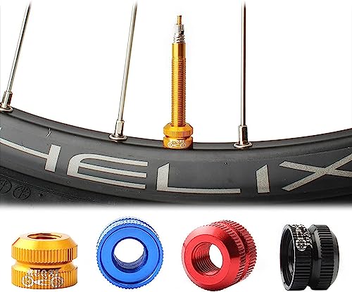 Image of 2PCS Bike Vacuum Tire Valve Nut, Bicyle Inner Tube Presta Valve Nuts with Sealed O Ring, for Mountain or Road Bikes Accessories