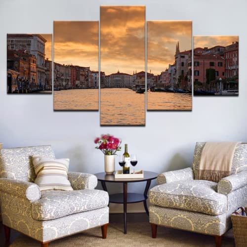 Tableau vue sur la ville XXL 200x100 cm pour salon moderne