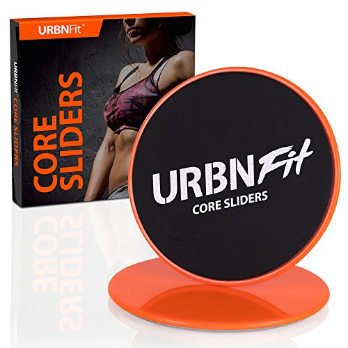 Gliding Discs Core Sliders - Dual Sided Exercise Disc for Smooth Sliding On Carpet and Hardwood Floors - Gliders Workout Legs, Arms Back, Abs at Home or Gym or Travel - Fitness Equipment (Orange)