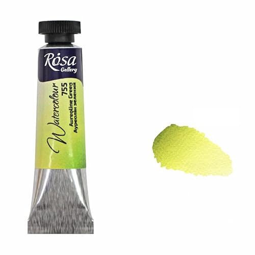 Rosa Gallery Pittura ad acquerello 10 ml/9,4 g tubo, vernice per artista professionale extra fine (755 verde aureolina)