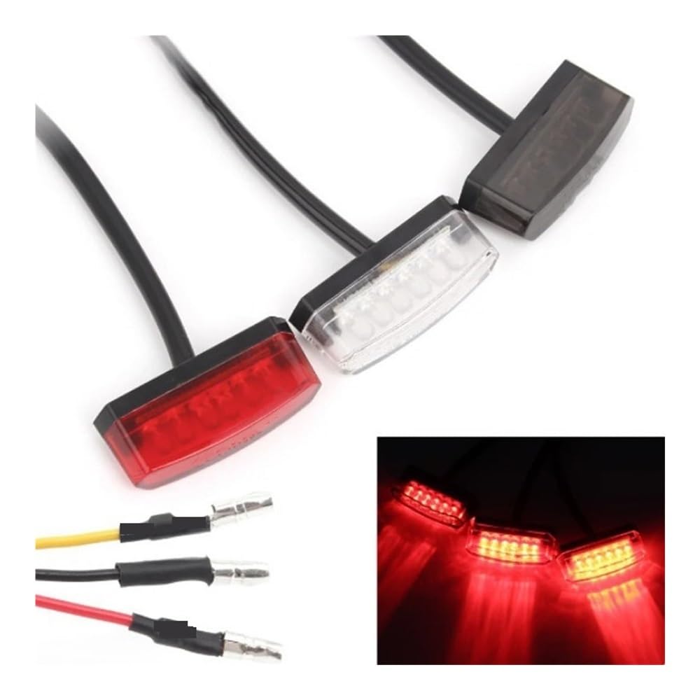 Generique Moto Arrière Lampe Accessoires De Moto 12V, Feux Arrière LED, Feu Plaque D'immatriculation, Stop