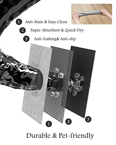 Image of Pet Feeding Mat - Absorbent Mat for Food and Water Bowl - Quick Dry Dog Water Dispenser - Pet Accessories Supplies for Messy Drinkers