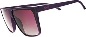 goodr Keeping a High Profile Polarized Sunglasses for Men & Women, Large Sized FLG, Dark Purple Solid Frame with Purple Lens