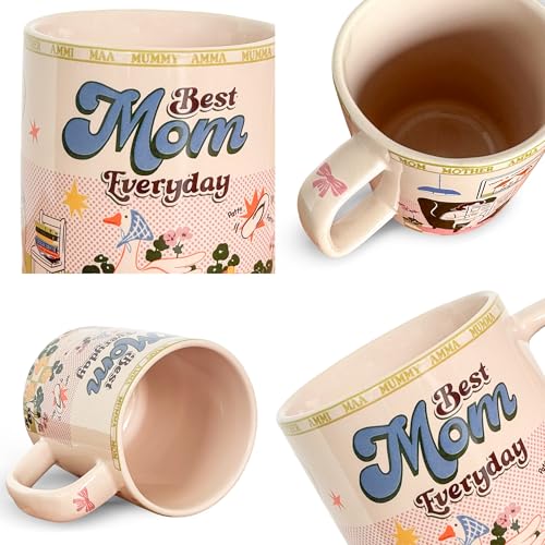 Image of Shay Mom Printed Ceramic Coffee Mug, 300 ml | Gift for Mother, Mom, Mum | Tea, Coffee Mug for Home & Office Use(Rise Mug -1 pc - Mom)