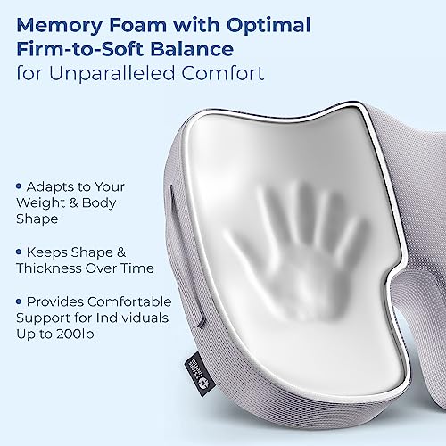 5 Stars United Seat Cushion Pillow For Office Chair - Memory Foam Chair Pad - Tailbone, Sciatica, Lower Back Pain Relief - Lifting Cushion For Car, Wheelchair, School Chair #TOP3