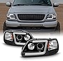 AKKON - For 1997-2003 Ford F150 97-02 Expedition Truck Tube Bar Projector Headlights Driver+Passenger Side