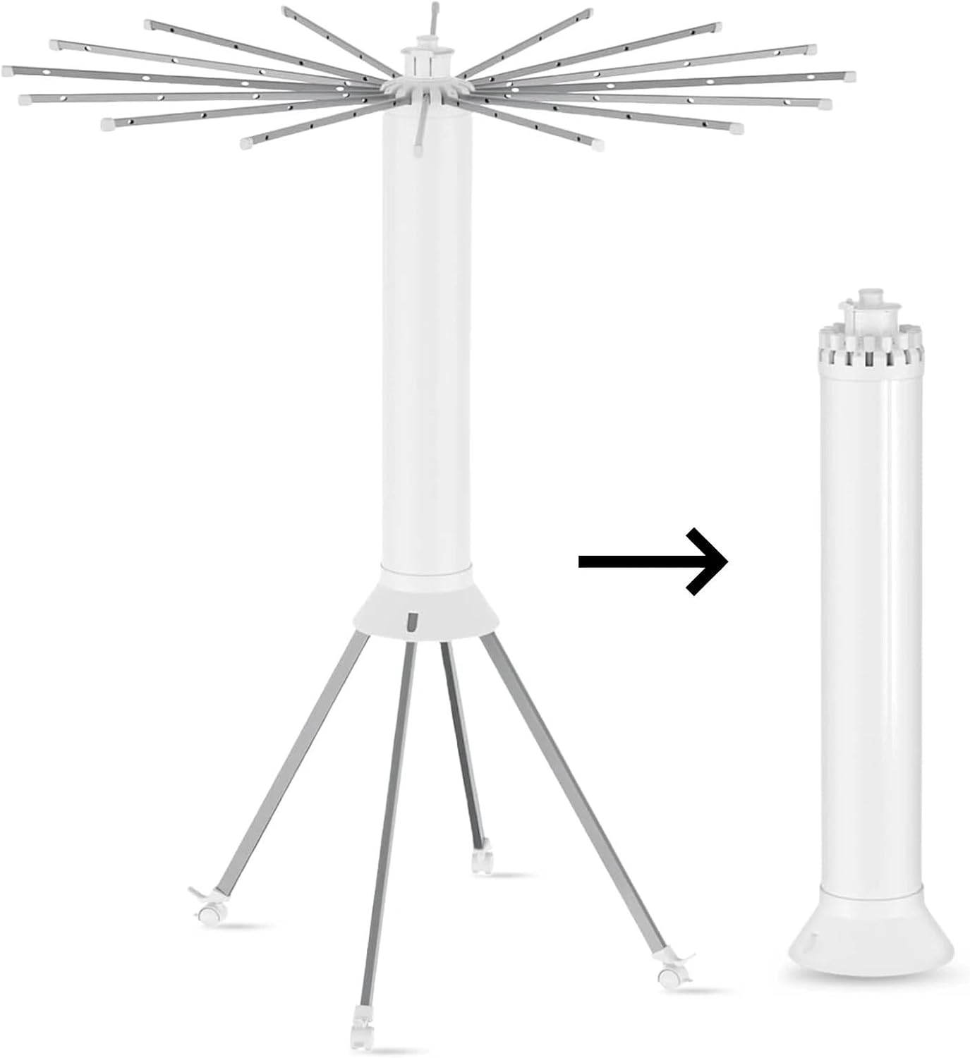 4-Legged Clothes Drying Rack Foldable, Outdoor Collapsible Drying Rack Clothing, Portable Laundry Drying Rack with 4 Pulleys, Aluminum Alloy Dry Rack for Clothes, Indoor, Balcony, Poolside, Camping