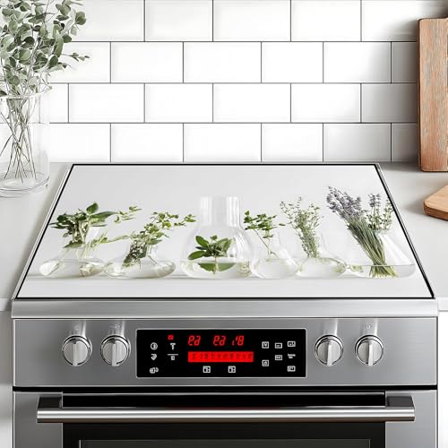 Image of Stove Top Cover for Home Decoration Kitchen Pad Washable Cooktop Covers Countertop Stove Protector Mat for Home Kitchen Cooktops (vase, 28 inchx20 inch)
