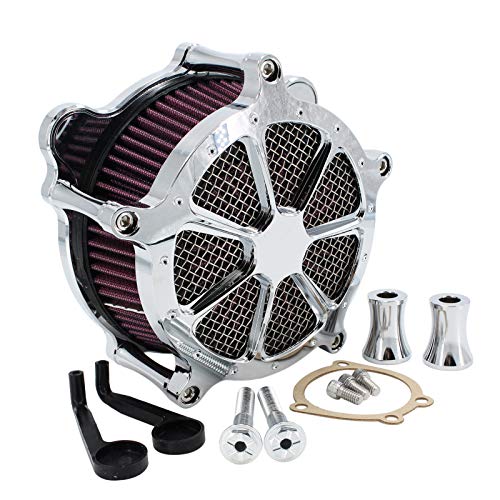 Air Cleaner Intake Filter System Kit Contrast Cut for Twin Cam EVO Dyna FXR Softail 93-2015 Touring Road King Electra Glide Street Glide 93-07