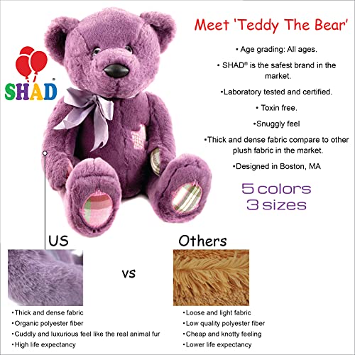 Soft Plush Teddy Bear With Cute Ribbon – Cuddly Stuffed Animal Toy Gift For Christmas, Kids’ Party, And Baby Shower | Chemical Free, Safe For Newborn, Toddler, Babies And Children (Purple, Small) #TOP5