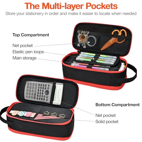 Image of Beaulyn Gamer Pencil Case for Boys - Large Pencil Pouch with Zipper Compartment, Portable Gaming Pen Bag Pencil Box Organizer for School Boy Kids