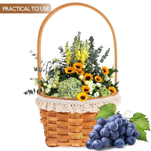 Cesta de frutas tejida de madera ideal para decorar bodas y mesas con encanto natural 6