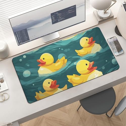 Desk Pad Protector 24x12 Inch Extended Rubber Ducks Mouse Mat miniatura 6