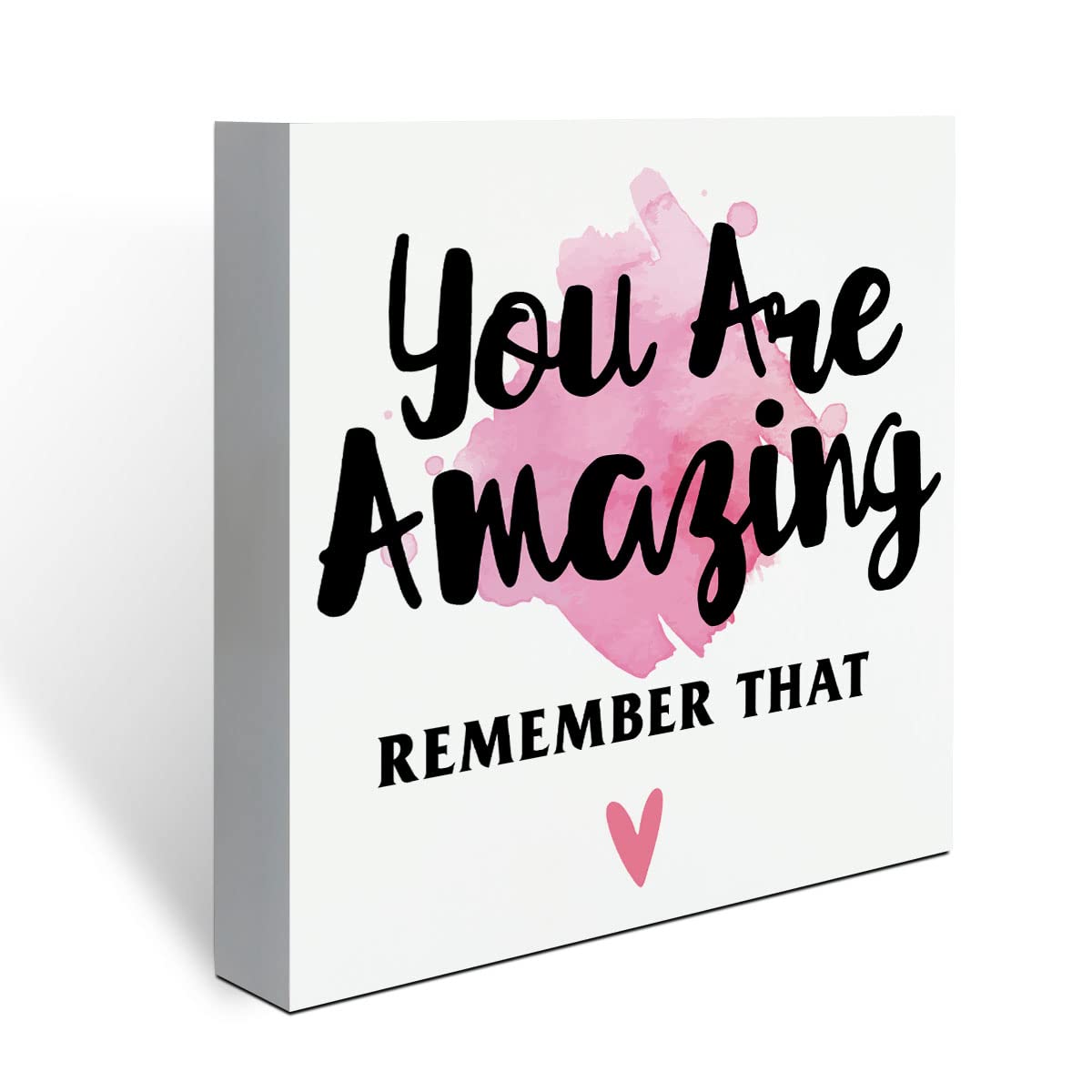 Amazing Motivational Sign Rustic Wooden Box Sign White Desk Decor Classic Box Sign Wood Wall Plaque for Home Office Farmhouse Bathroom Kitchen Living Room Desktop Table Shelf Decoration