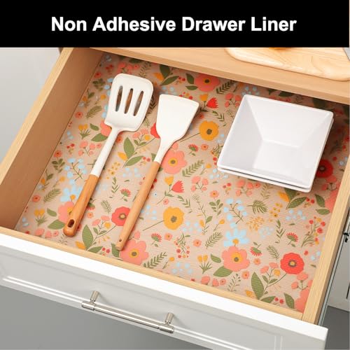 Image of Cooyes Shelf Liner - Premium Non-Adhesive Cabinet & Drawer Liner for Kitchen - Waterproof Shelf Paper with Modern Pattern - Durable EVA Cabinet Mat - Easy to Cut (11.8 inch W x 240 inch L)