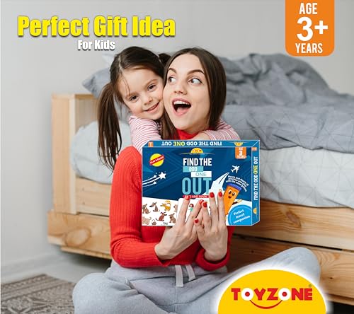 Image of TOY ZONE Find The Odd One Out | Find The Difference Game | Brain Games | Early Learner Educational Game | Matching Game | Great for Home, Road Trip, Travel, Camping - Best Gift for Kids Ages 3+