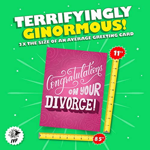 Iyf Designs Cards Ð Congratulations On Your Divorce Card | Happy Divorce Oversized Greeting Card | Funny Gifts | Divorce Party Gifts For Her | Rigid Mailing Envelope Included | 8.5_ X 11_ #TOP2