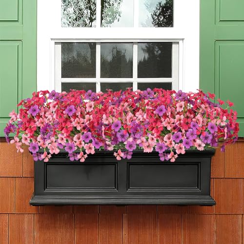 Dremisland 9 Bundles Artificial Flowers for Outdoors Decoration UV Resistant Silk Faux Daisy Flowers Fake Plastic Plants Greenery Shrub Garden Porch Window Box Spring Summer Decor image 1