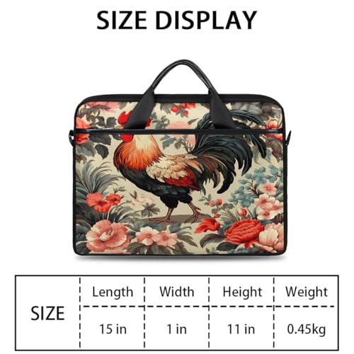 Maletín para Laptop con Estampado Floral Retro, 15 pulgadas miniatura 2