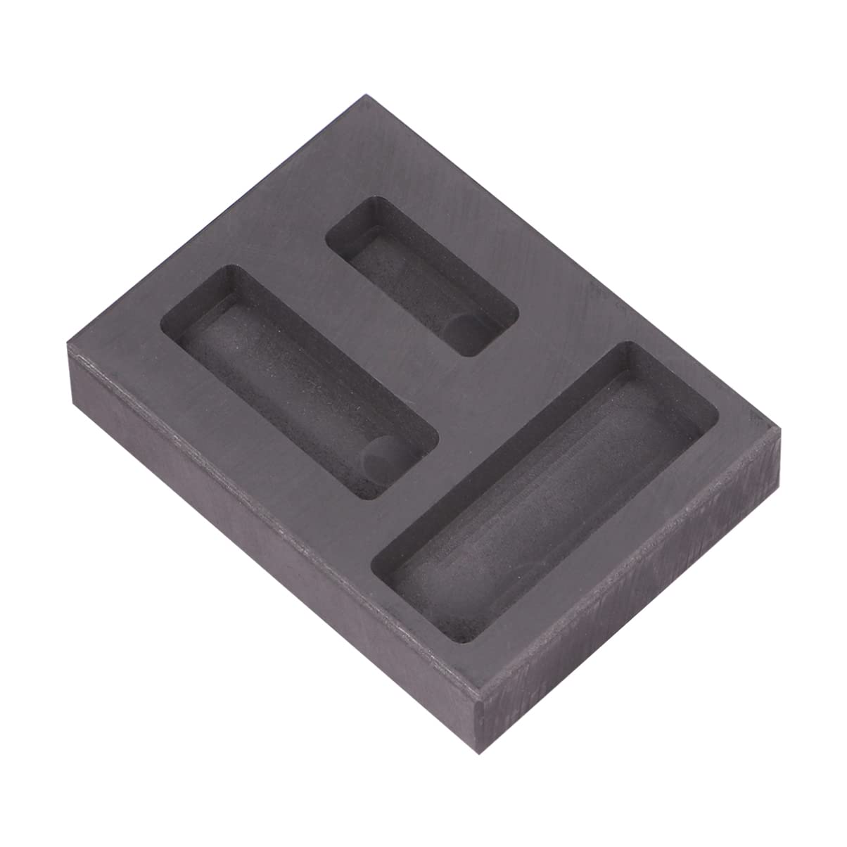 Operitacx Graphite Ingot Mold Melting Casting Mould with Strong Acid and Alkali Resistance 3 Slots Molded High Purity Graphite for Gold and Non-Ferrous Metal Craft Suitable for Emergency