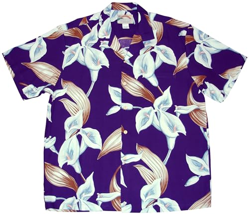 Paradise Found Men's Calla Lily Tom Selleck Magnum PI Hawaiian Shirt