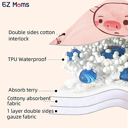 EZ Moms 6 Packs Potty Training Underwear for Girls 100% Cotton Absorption Padded Toddler Training Underwear Girls 3T Leakproof Reusable Kid Confident Toddler Panties Pee Pants with Potty Sticker Chart3