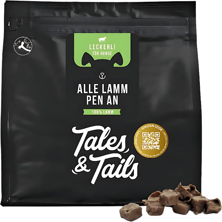 Tales & Tails Leckerli für Hunde, 100% Lamm, 250g Tüte