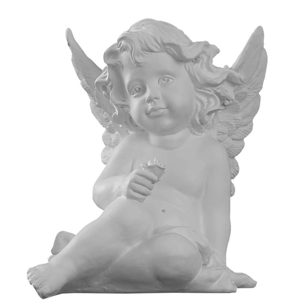 Figurka anioła z gipsu, dom żywica anioł rzeźba rzemiosło model biuro salon balkon dekoracja biurka dekoracje ogrodowe wys. 22,5 cm