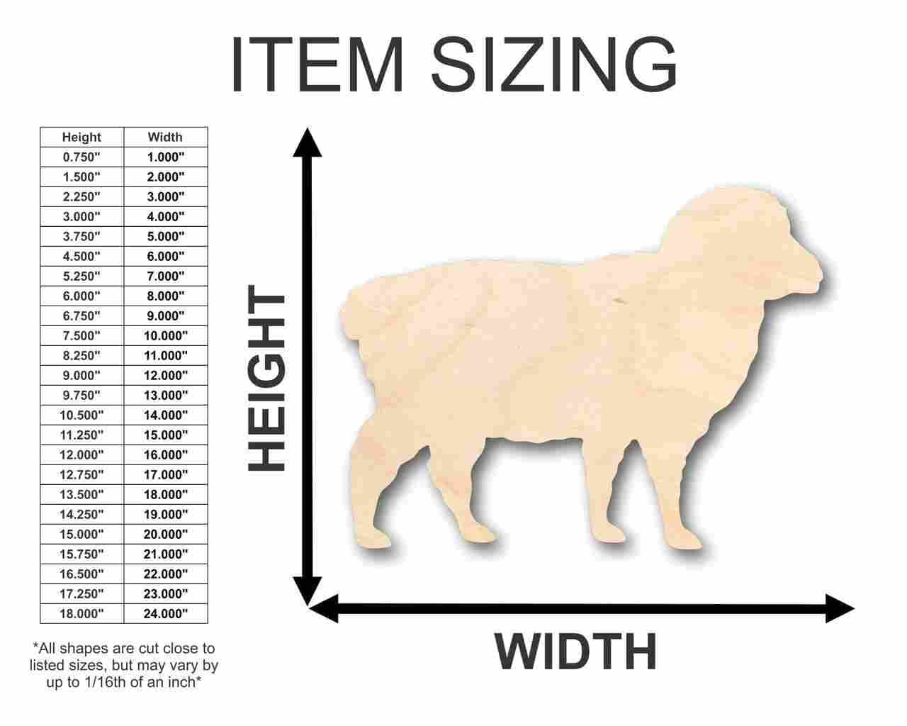 Unfinished Wood Barn Farm Shape - Craft - Up To 46" DIY 5" / 1/4