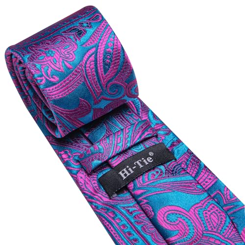 Image of Hi-Tie Mens 70inches Tie Set Extra Long Necktie for Men Cufflinks Handkerchief Big Tall Men Business Wedding