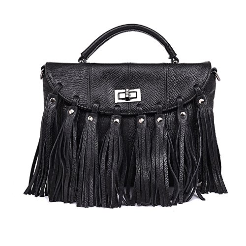 Sac frangé en cuir idéal pour vos sorties urbaines et soirées rétro