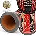 MUINS Djembe drum,8'' x 16'' African Hand Drum Carved Mahogany African Drums with Goatskin Drumhead for Kids and Adults Beginners (Red Dolphin, 8 Inch)
