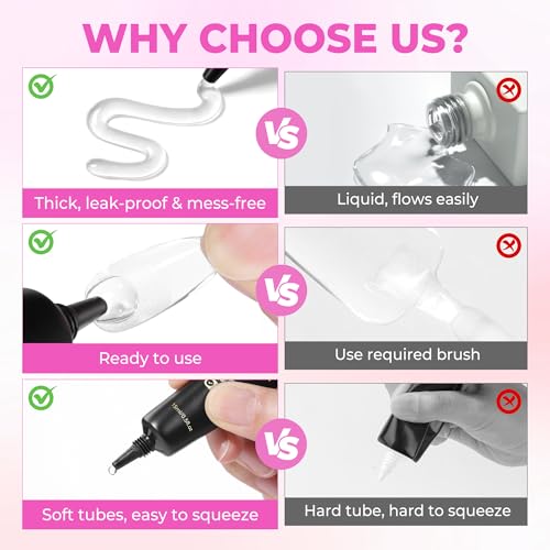 Image of UNA GELLA Gel Nail Glue No U /V Light 15ml Super Strong Nail Glue for Press On Nails & Clear Acrylic Nails Tips Air-dry Strong-hold Formula