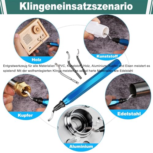 3D-Druck-Entgratifert-Satz Entgrater Werkzeug mit 11 Unterschiedlichen Klingen 5-Feilen-Set und Seitenschneider Metal Handle Hand Deburring Tools files