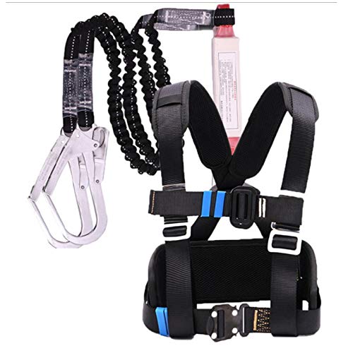 DFYOZX Kit de protección anticaídas, arnés de Escalada de Medio Cuerpo cinturón de Seguridad protección contra caídas para Trabajos aéreos/Negro