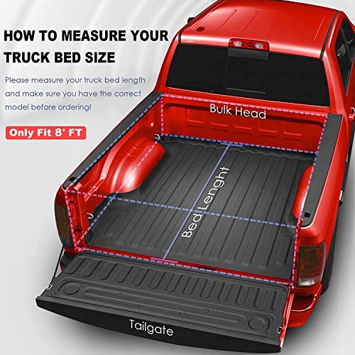Mostplus Roll-Up Soft Vinyl Truck Bed Tonneau Cover Compatible With 2019 2020 2021 2022 2023 Ram 1500 Classic/ 19-23 Ram 2500 3500 No Rambox On Top (8 Ft Feed Bed) Fleetside #TOP1